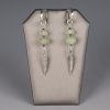 Sterling silver, prehnite, sterling feathers.
